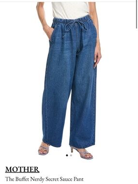 MOTHER The Buffet Nerdy Secret Sauce Pants Wide-Leg Drawstring Denim jeans new